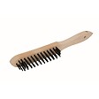 NESPOLI - Brosse métallique 4 rangs - Manche bois - Fil acier rigide - vignette