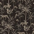 RASCH - Papier peint RASCH vinyle grainé sur intissé motif savane noir dore - vignette