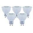 XANLITE - Lot de 5 ampoules LED spot SMD, culot GU10, puissance équivalente 50W, flux 345 lm, lumière blanc neutre 4000 K, verre dépoli, usage intérieur - vignette