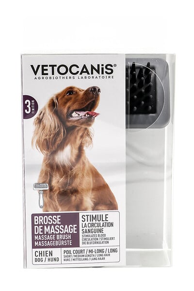 VETOCANIS - Carde auto-nettoyante chat acier inoxydable - large