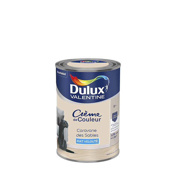 DULUX VALENTINE - Peinture Crème de Couleur - Caravane Sables - Mat - 1,25L - large