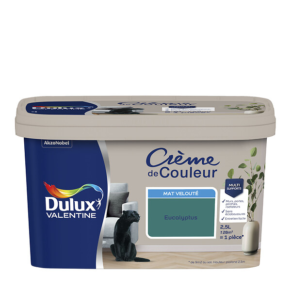 DULUX VALENTINE - Peinture multi-supports Crème de Couleur Eucalyptus Mat 2,5L - large