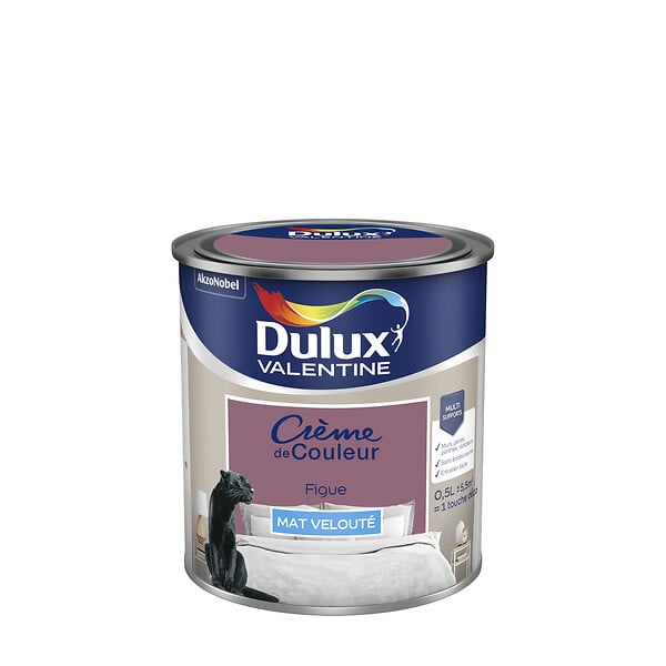 DULUX VALENTINE - Peinture Crème de Couleur - Figue - Mat - 0,5L - large