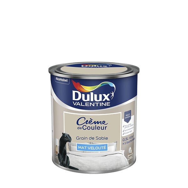 DULUX VALENTINE - Peinture Crème de Couleur - Grain de Sable - Mat - 0,5L - large