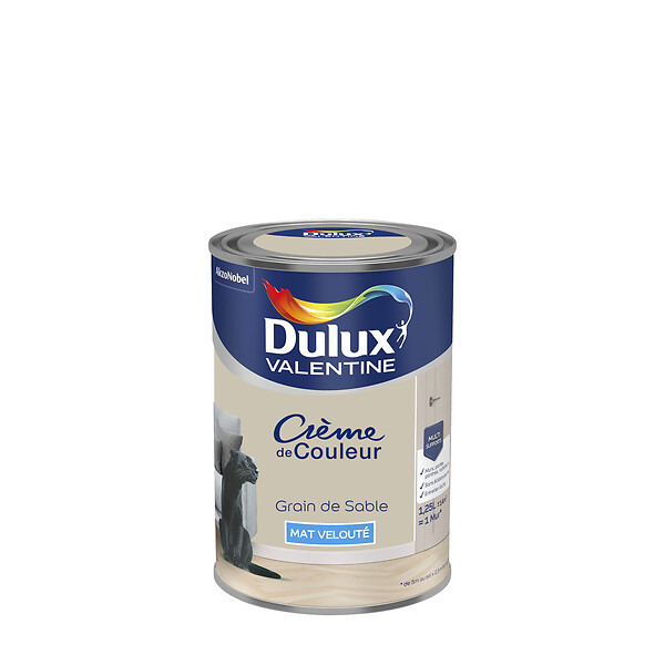 DULUX VALENTINE - Peinture Crème de Couleur - Grain de Sable - Mat - 1,25L - large