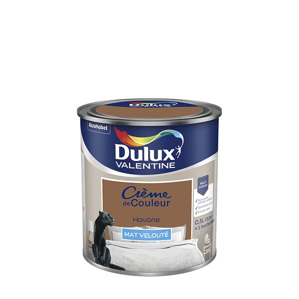 DULUX VALENTINE - Peinture intérieure Crème de Couleur Havane Mat - 0,5L - large