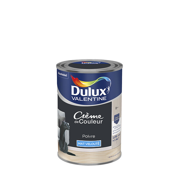 DULUX VALENTINE - Peinture intérieure monocouche - Poivre - Mat - 1,25L - large