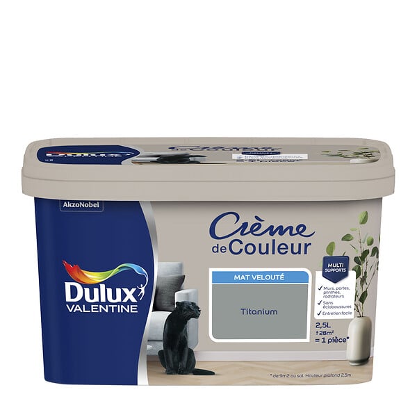 DULUX VALENTINE - Peinture multi-supports - Crème de Couleur - Mat - 2,5L - large