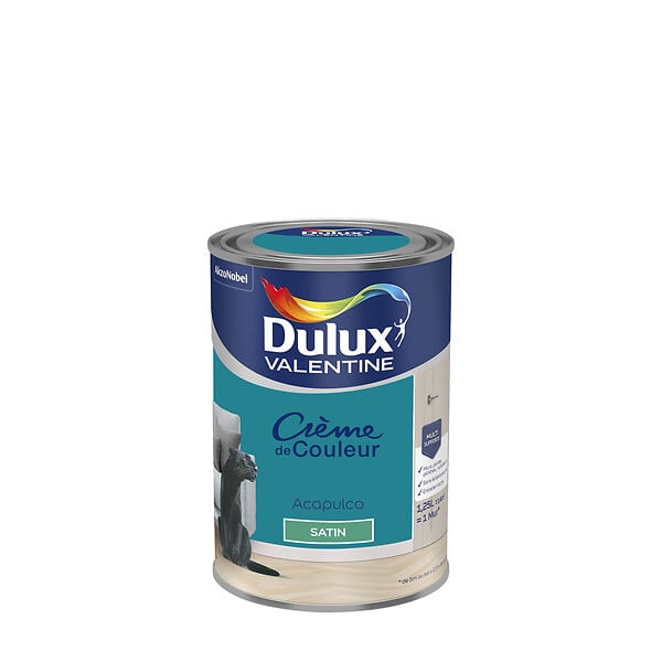 DULUX VALENTINE - Peinture Crème de Couleur - Acapulco - Satin - 1,25L - large