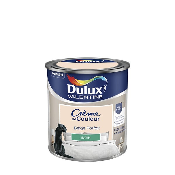 DULUX VALENTINE - Peinture intérieure - Crème de Couleur - Beige Parfait 0,5L - large