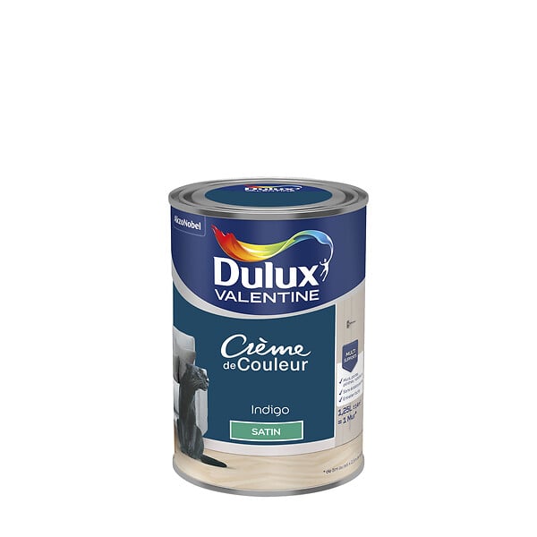 DULUX VALENTINE - Peinture Crème de Couleur - Indigo - Satin - 1,25L - large