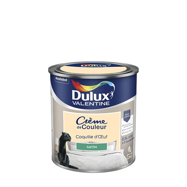 DULUX VALENTINE - Peinture multi-supports Crème de Couleur - Satiné - 0,5L - large