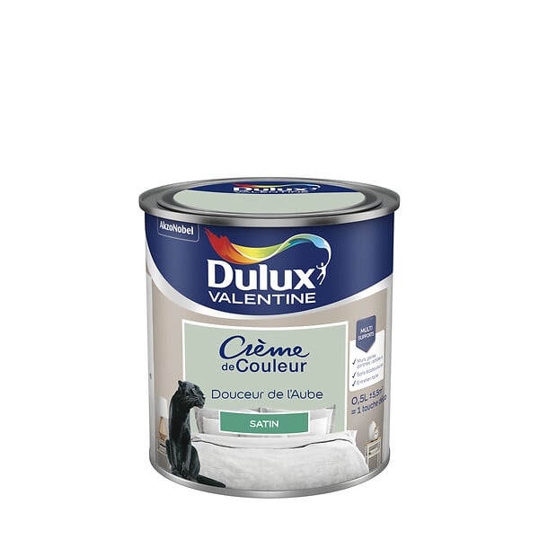 DULUX VALENTINE - Peinture Crème de Couleur - Douceur de l'Aube - Satin - 0,5L - large