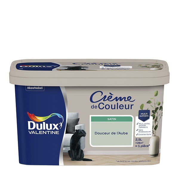 DULUX VALENTINE - Peinture multi-supports Crème de Couleur Douceur Aube 2,5L - large