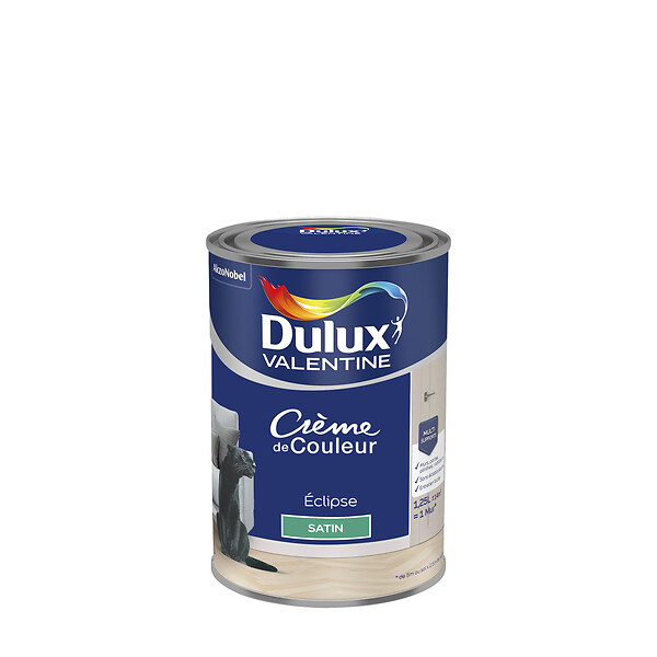 DULUX VALENTINE - Peinture multi-supports - Crème de Couleur Eclipse - Satin - 1,25L - large