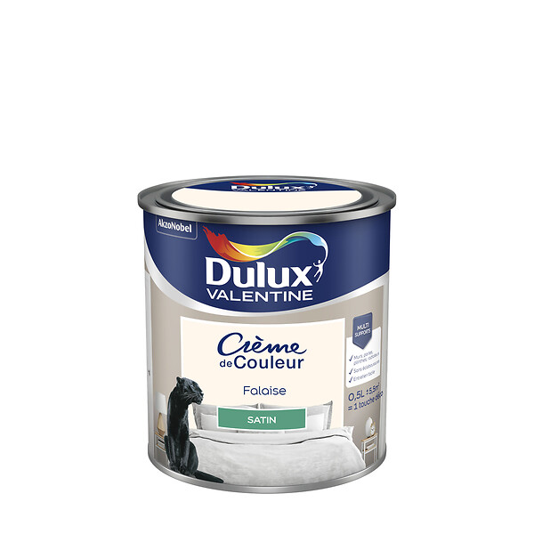 DULUX VALENTINE - Peinture Crème de Couleur - Falaise - Satin - 0,5L - large