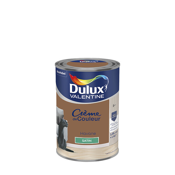 DULUX VALENTINE - Peinture Crème de Couleur - Havane - Satin - 1,25L - large