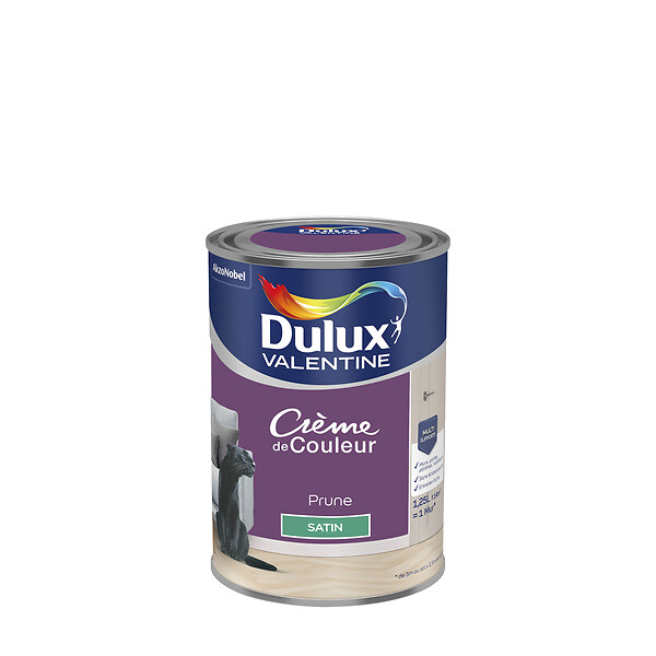 DULUX VALENTINE - Peinture Crème de Couleur - Prune - Satin - 1,25L - large