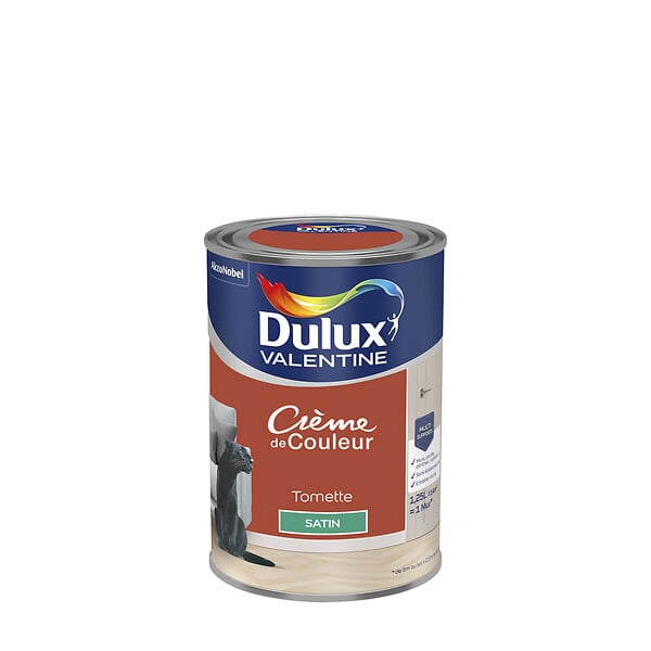 DULUX VALENTINE - Peinture Crème de Couleur - Tomette - Satin - 1,25L - large