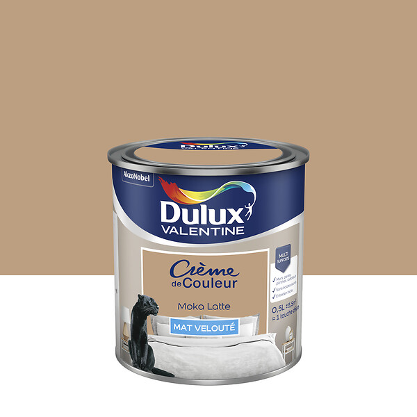 DULUX VALENTINE - Peinture Crème de Couleur - Moka Latte - Mat - 0,5L - large