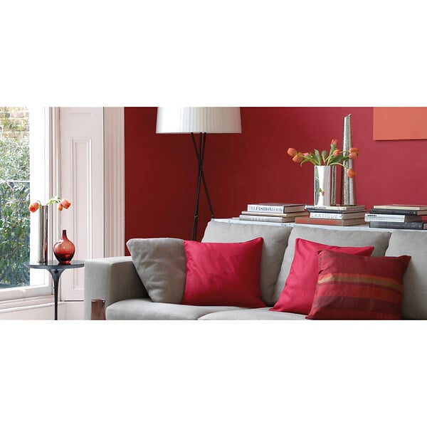 DULUX VALENTINE - Peinture Crème de Couleur - Rouge Madras - Mat - 0,5L - large