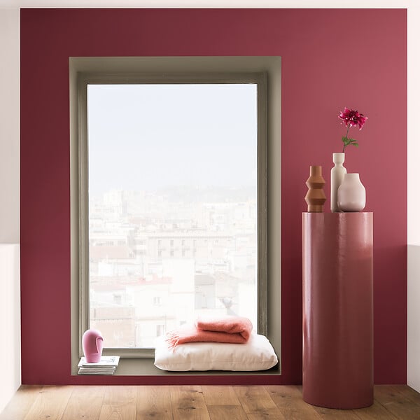 DULUX VALENTINE - Peinture Crème de Couleur - Grès Rose - Satin - 0,5L - large