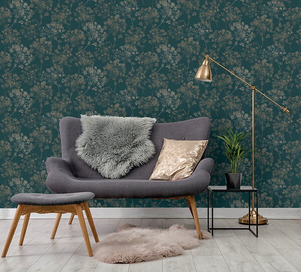 GRANDECO - Papier vinyle antares all over vert - large