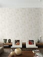 GRANDECO - Papier vinyle - Motif aliare - Blanc et or - vignette
