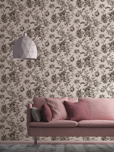 AS CREATION - papier expansé sur intissé Trianon noir-argent - large