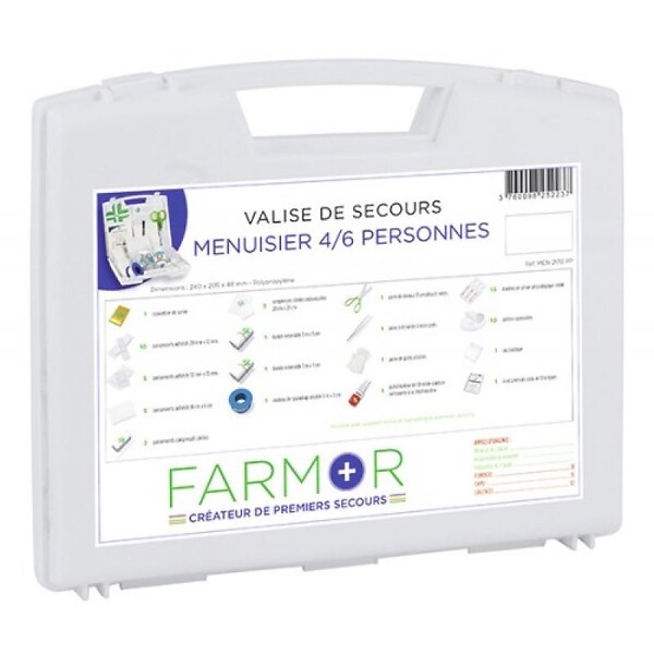 FARMOR - Mallette De Secours Menuisier 4/6 Personnes - large