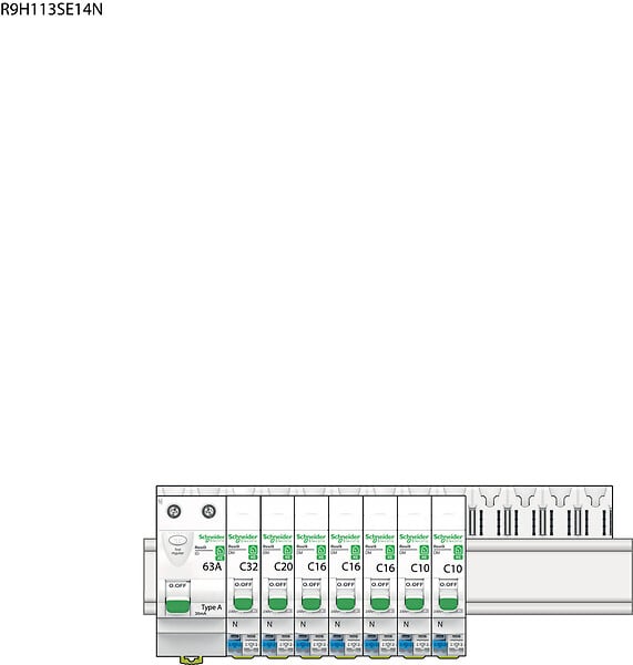 SCHNEIDER ELECTRIC - Tableau électrique d'extension pré équipé Resi9 1 rangée - large