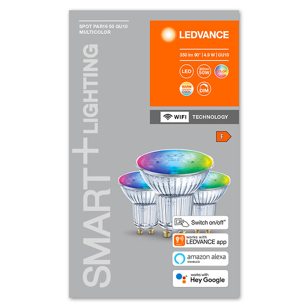 LEDVANCE - BTE3 Smart plus WIFI SPOT 50W GU10 couleur changeante - large