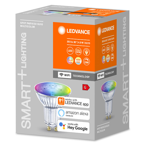 LEDVANCE - BTE1 Smart plus WIFI SPOT GU10 Réflecteur 350 lm 4.9 W RGBW 20000 h G - large