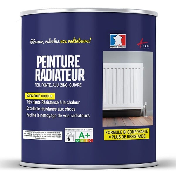 ARCANE INDUSTRIES - Peinture Radiateur fonte acier alu - PEINTURE RADIATEUR - Vert Reseda - RAL 6011 - 1 kg (jusqu'à 5 m² en 2 couches) - ARCANE INDUSTRIES - large