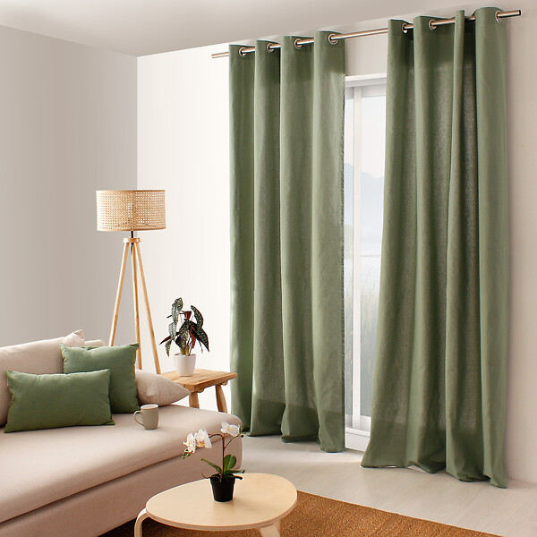 C MA DECO - Rideau coton à œillets - Argile - L.135xl.240cm - large