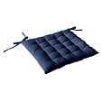 C MA DECO - Galette de chaise avec nouettes - Piquée 16 points - Bleu marine - 38x38cm - vignette