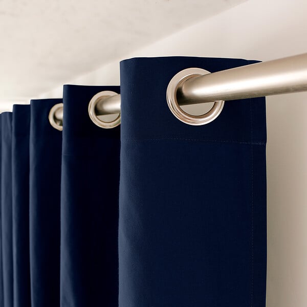 C MA DECO - Rideau en coton 8 œillets - Bleu marine - L.135xH.240cm - large