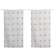 C MA DECO - Paire de voilages pois brodé finition droite 2x60x90cm blanc argent - vignette