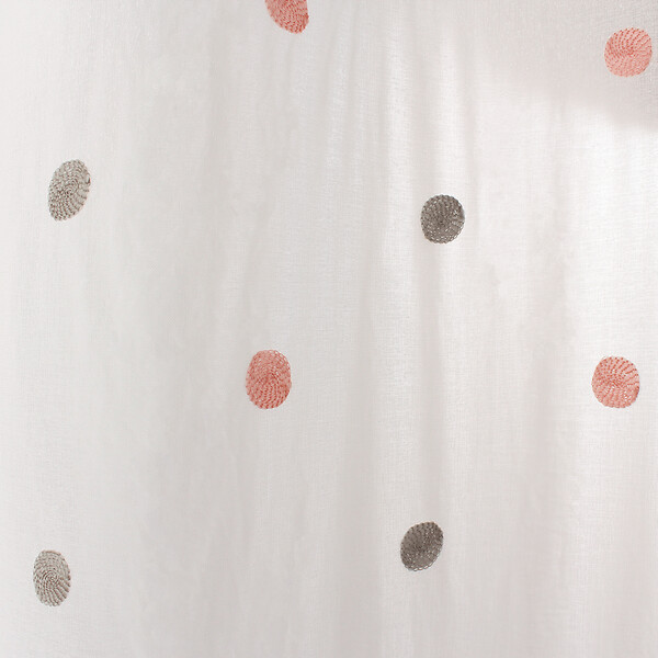 C MA DECO - Paire de voilages pois brodé - Gris rose - 2x60x120cm - large