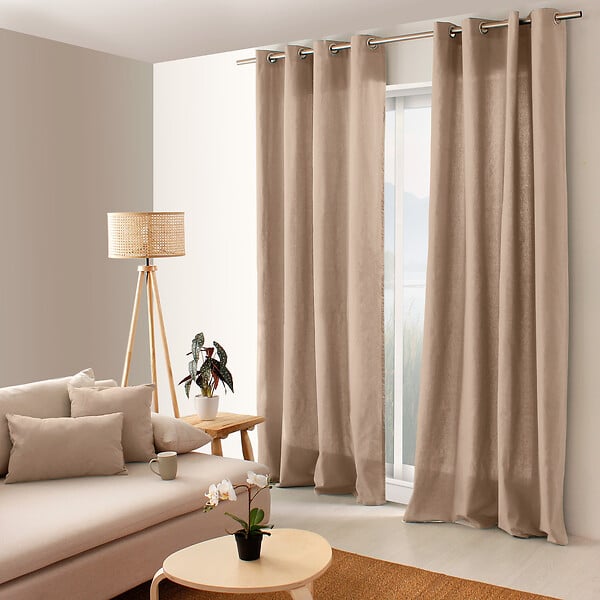 C MA DECO - Rideau coton 8 œillets - Naturel - L.135xH.240cm - large