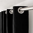 C MA DECO - Rideau en coton - Œillets - Noir - 135x240cm - vignette