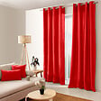 C MA DECO - Rideau coton à œillets - rouge - L.135xH.240cm - vignette