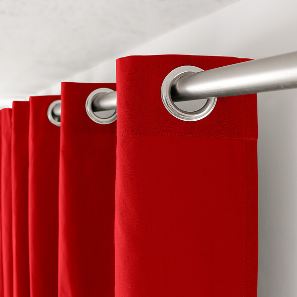 C MA DECO - Rideau coton à œillets - rouge - L.135xH.240cm - large