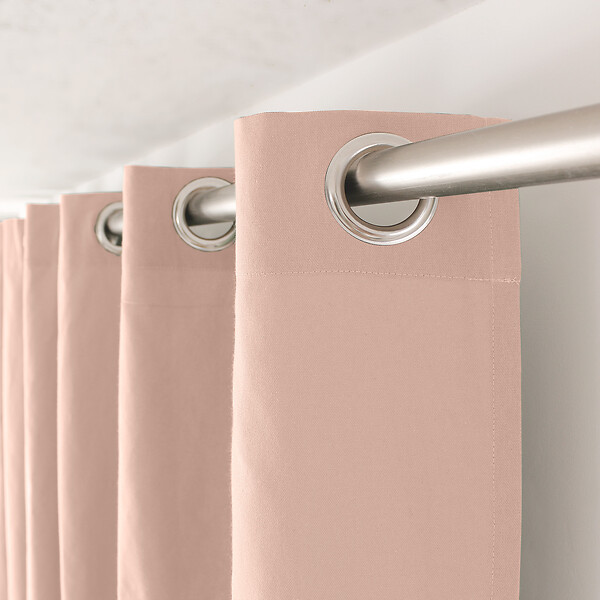 C MA DECO - Rideau coton 8 œillets - Vieux rose - L.135xH.240cm - large