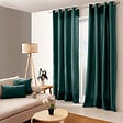 C MA DECO - Rideau coton à œillets - Vert foncé - L.135xl.240cm - vignette