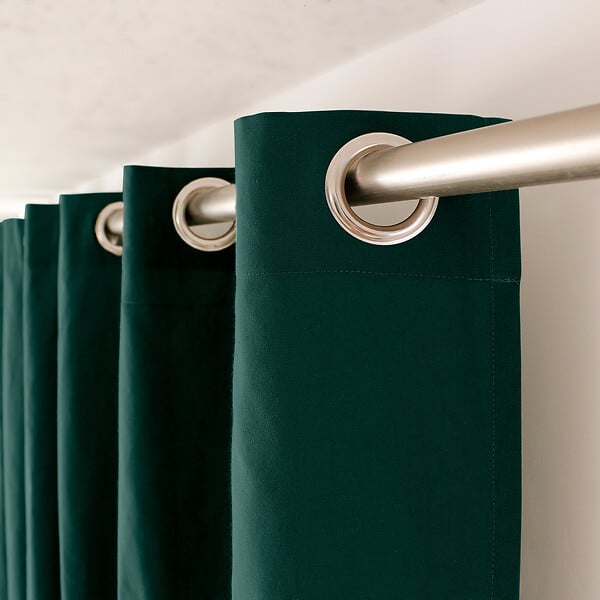 C MA DECO - Rideau coton à œillets - Vert foncé - L.135xl.240cm - large