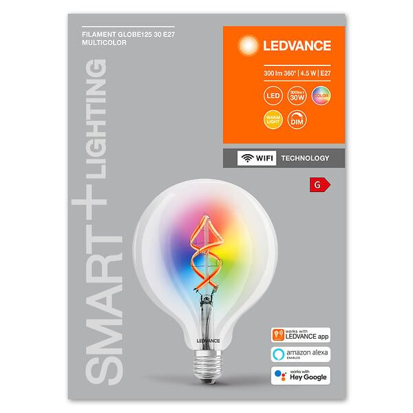 LEDVANCE - Ampoule connectée Globe SMART+ Filament Transparent 4.5 W - large