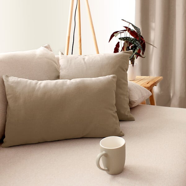 C MA DECO - Coussin déhoussable coton 40x40cm - Naturel - large