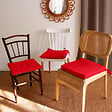 C MA DECO - Galette de chaise avec nouettes - Rouge - L.40xl.40xEp.2cm - vignette