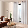 C MA DECO - Rideau 100% Polyester - Œillets - Blanc - 140x240cm - vignette